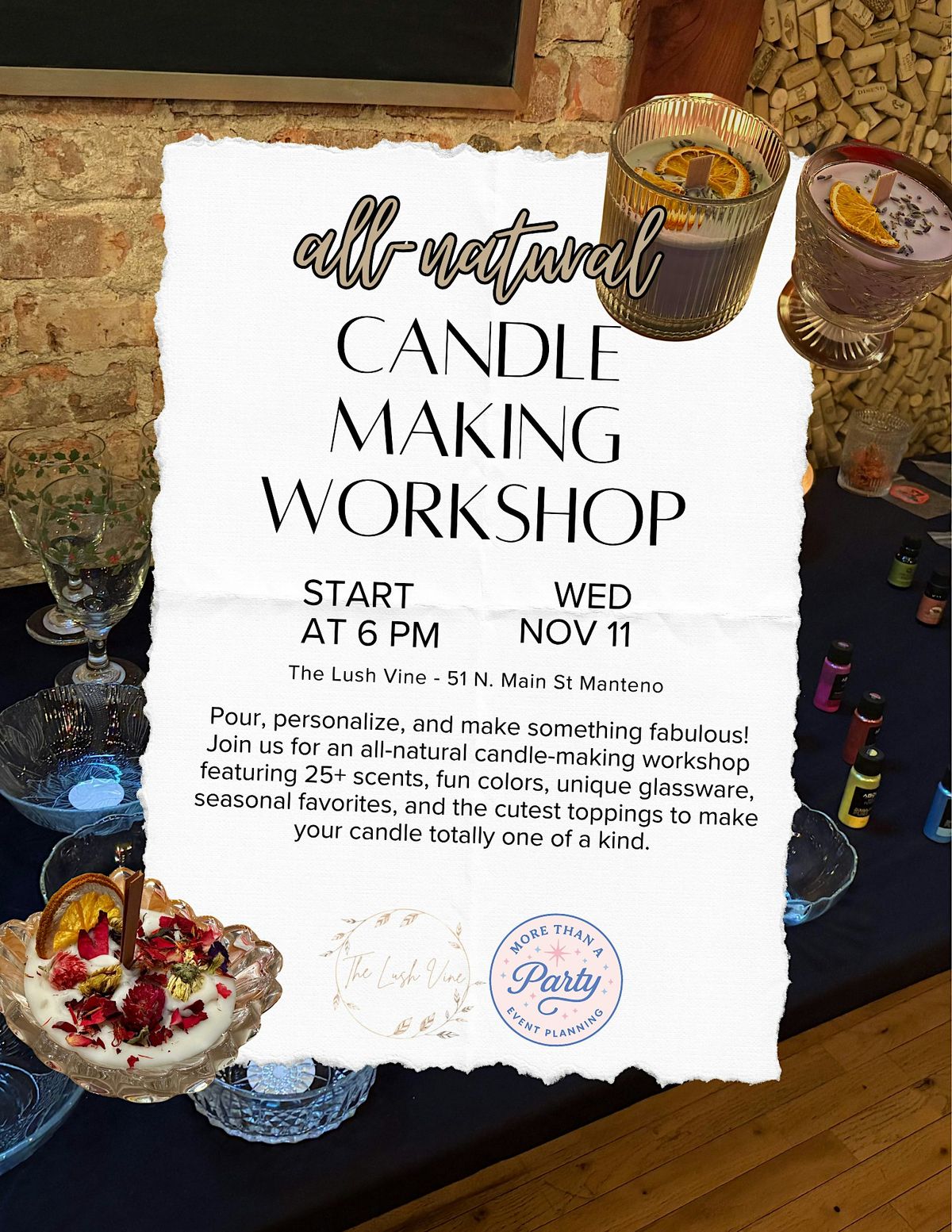 Candle Making Workshop at The Lush Vine, Manteno on 11th November, 2026