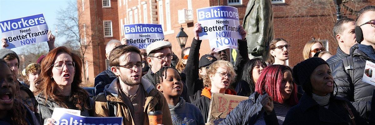 The #MajorLeagueTransit Rally at the Maryland State House
