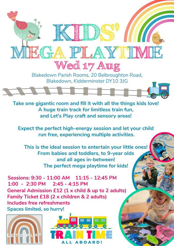 Kids Mega Playtime with Train Time UK & Lets Play | Blakedown Parish ...