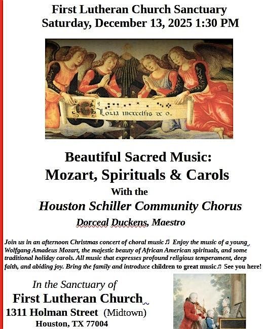 Free Family Choral Concert \u266c Holiday Music: Mozart, Spirituals & Carols