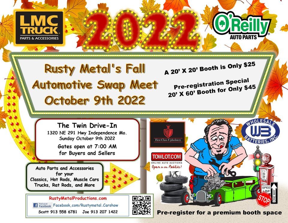 Rusty Metal Fall Automotive Swap Meet | B&B Theatres Twin Drive-In ...