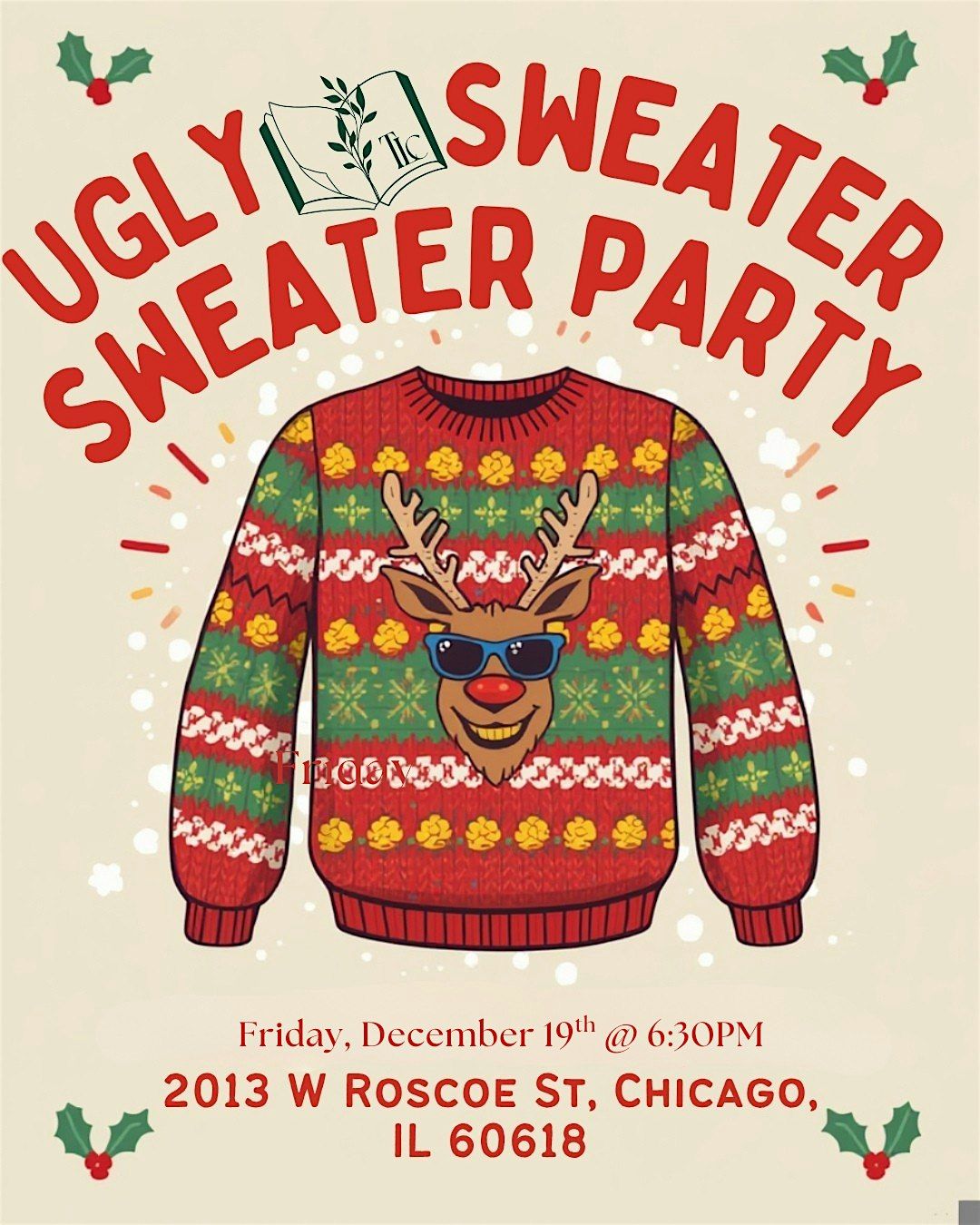 Ugly Holiday Sweater & Book Swap