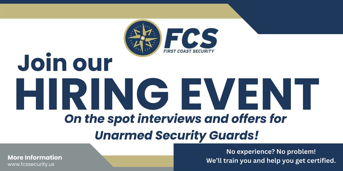 Hiring Event for Security Guards - On the Spot Offers!