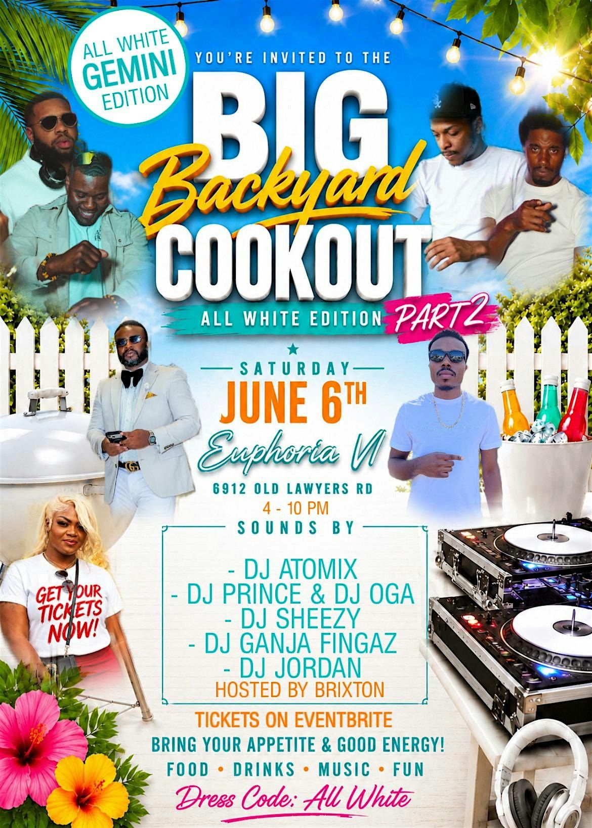 THE BIG BACKYARD COOKOUT pt 2 ALL WHITE GEMINI EDITION