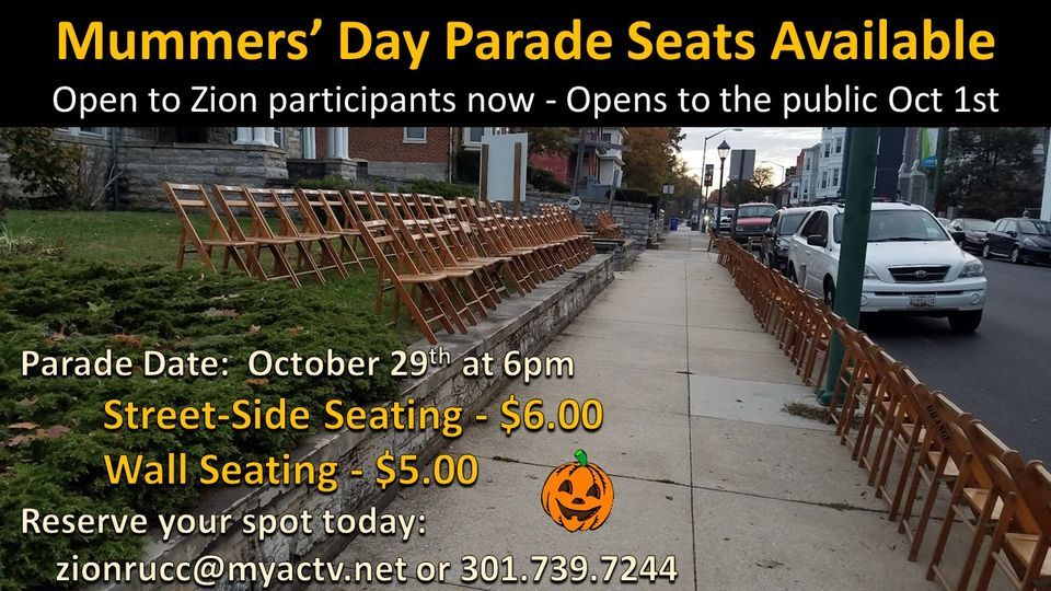 Mummers' Day Parade Seating @ Zion