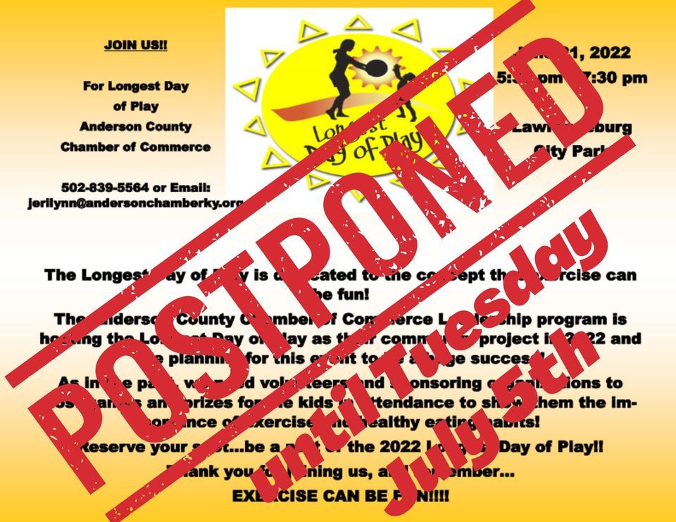 2022 Longest Day of Play Legion Park, Lawrenceburg, KY July 5, 2022