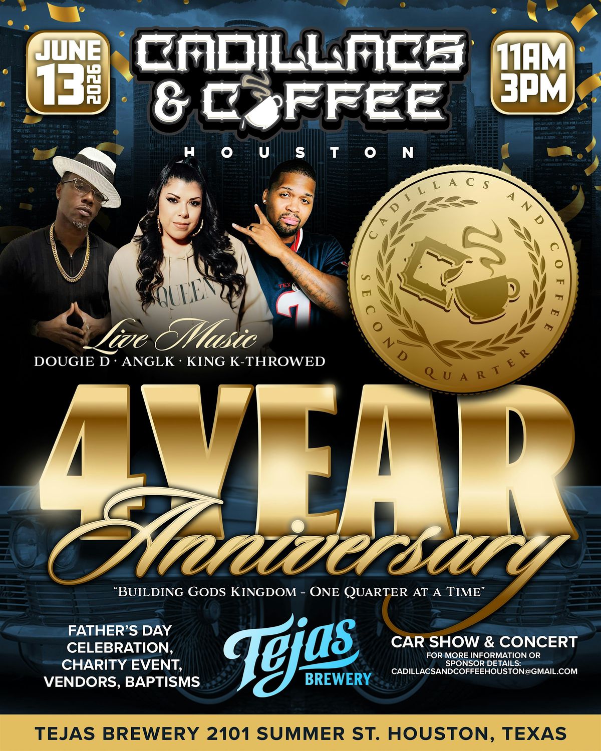 Cadillacs And Coffee Houston Car Show & Concert 4 year Anniversary