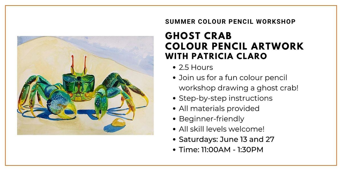 Summer Coloured Pencil Workshop: Ghost Crab Coloured Pencil Art