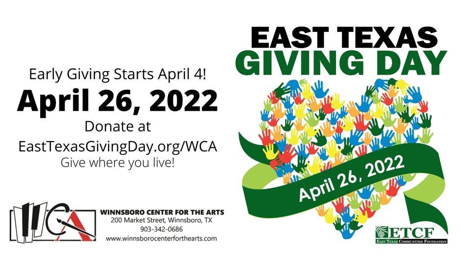 East Texas Giving Day 2022 online April 26, 2022