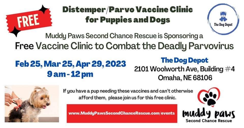 Muddy Paws Vaccination Clinic at The Dog Depot 2101 Woolworth Ave, Omaha, NE 681083403