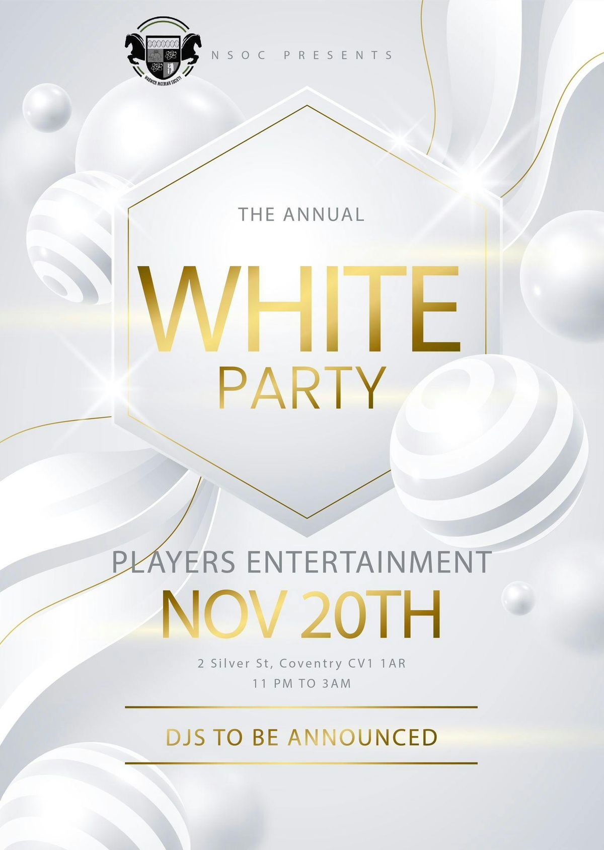 THE ALL-WHITE PARTY! WARWICK NSOC