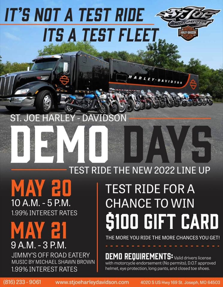 Demo Days St Joe Harley Davidson Saint Joseph Mo May 22 Demo Days St Joe Harley Davidson Saint Joseph Mo May 22