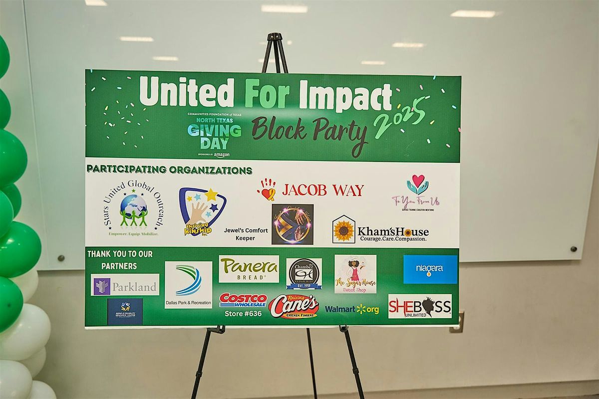 United for Impact 2026 NTX Giving Day Block Party Info Session