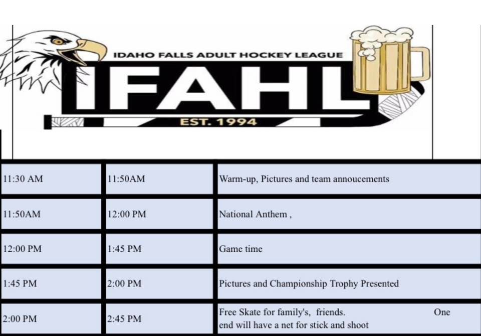 20222023 Idaho Falls Adult Hockey League Championship Joe Marmo
