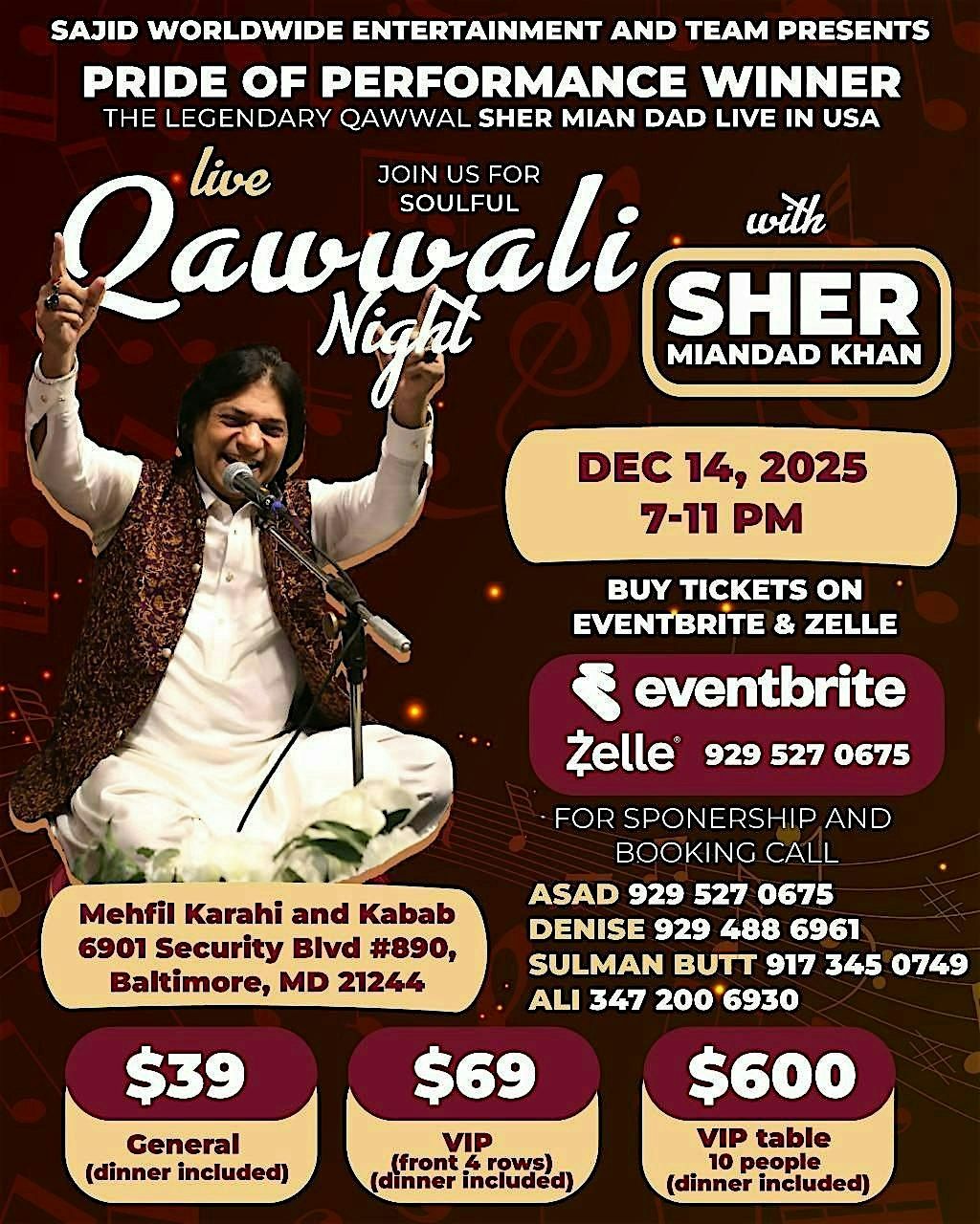 Maryland\u2019s Unforgettable Qawwali Night with Ustad Sher Miandad Khan