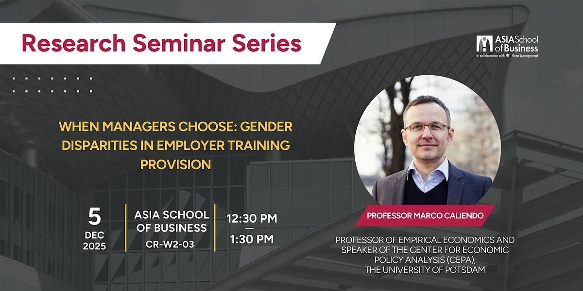 Research Seminar Series: Dr. Marco Caliendo