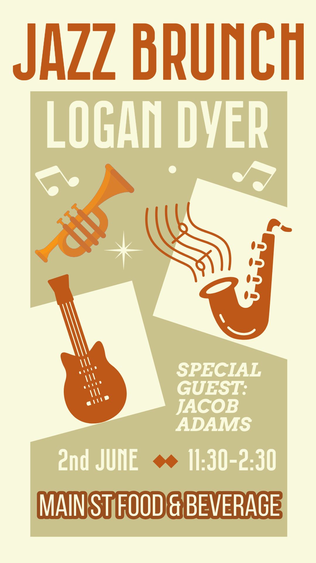 Jazz Brunch 6/2 at Main St Food & Beverage with Logan Dyer and special ...