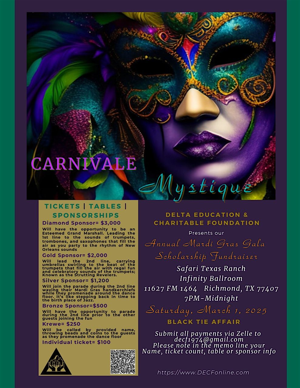 Carnivale Mystique: Annual Mardi Gras Gala Scholarship Fundraiser