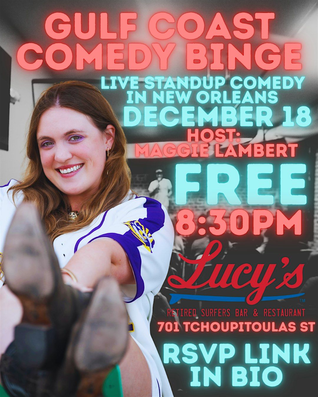 Gulf Coast Comedy Binge at Lucy\u2019s Retired Surfers Bar and Restaurant