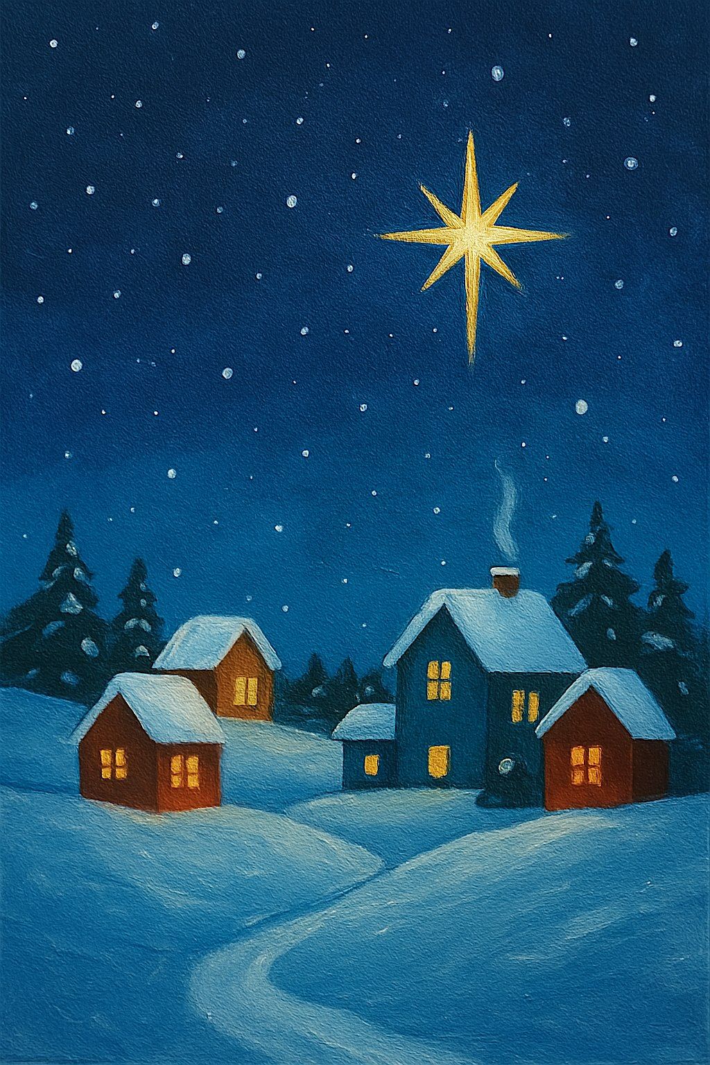 Silent Night Village Acrylic Painting | Heather Mattioni, instructor
