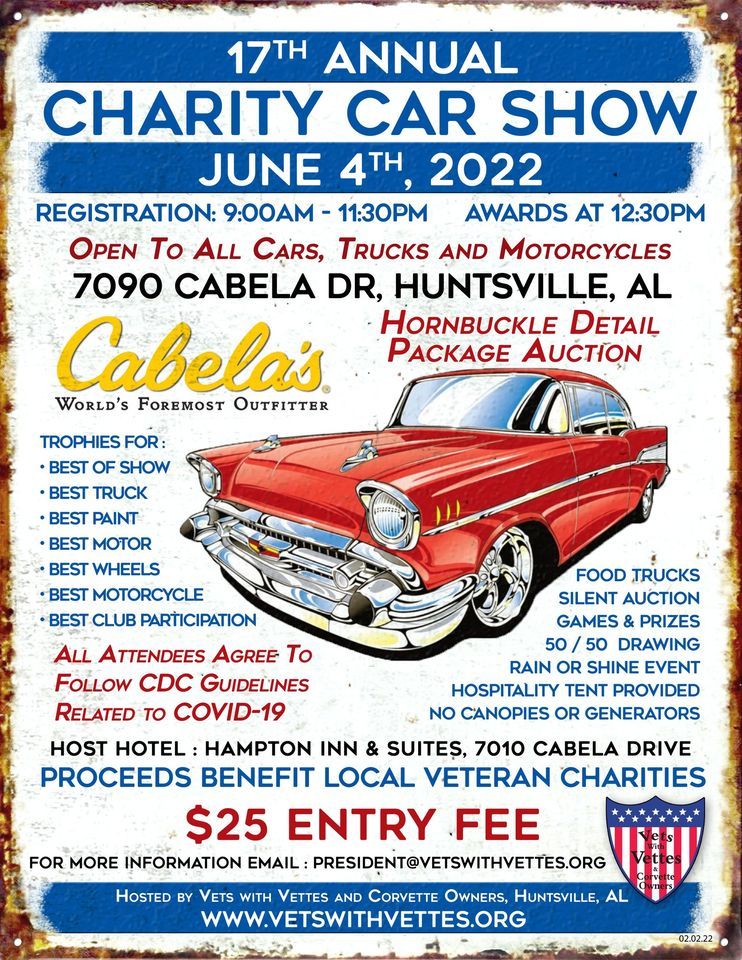 17th Annual Charity Car ShowCabelas ParkingLot Cabela's (Huntsville