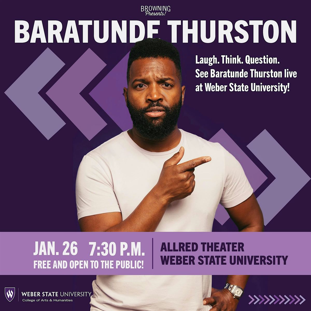 Browning Presents! Baratunde Thurston  at Weber State (Free Event)
