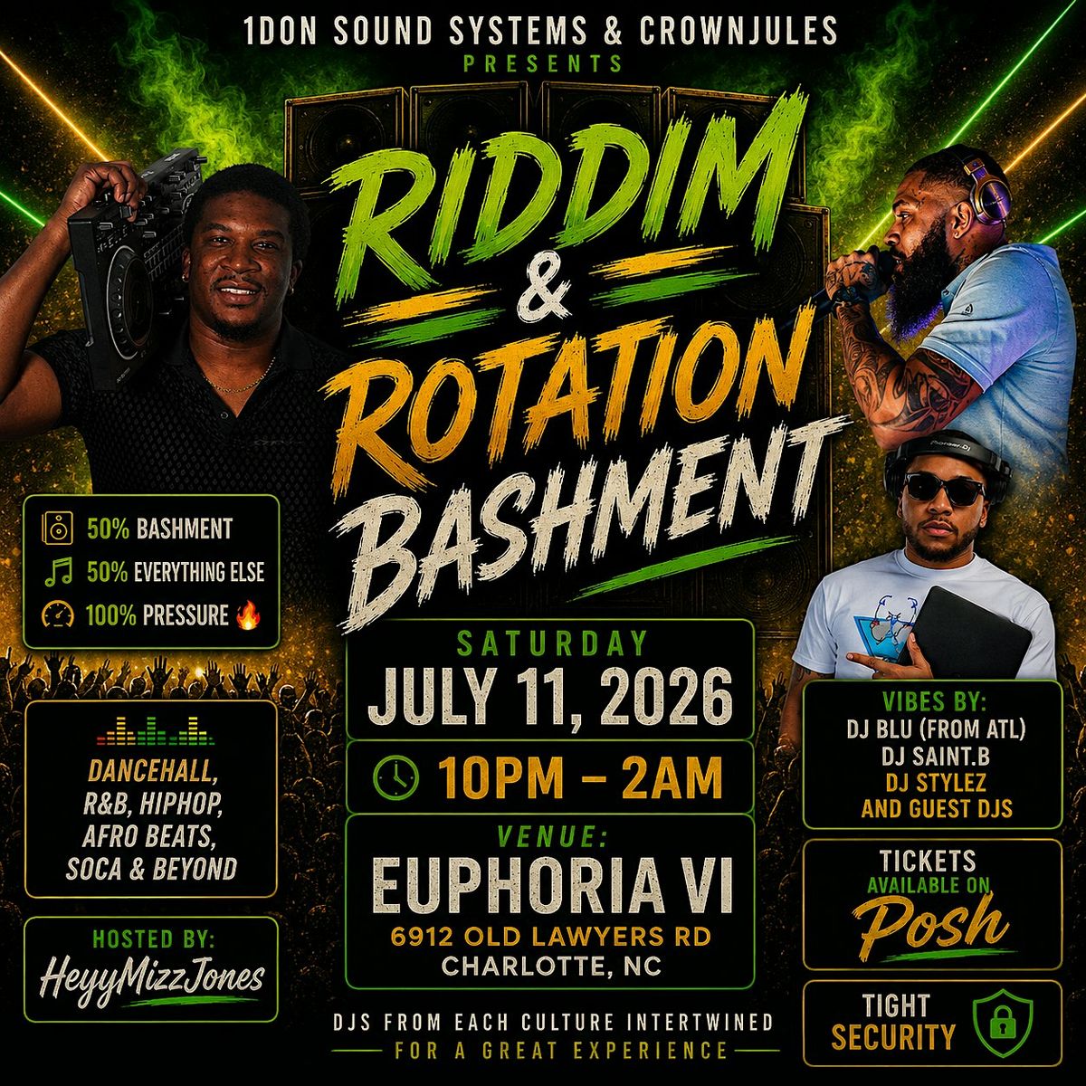 Vi Riddim Riddim And Rotation | Bashment at Euphoria VI, Charlotte on 11th July, 2026