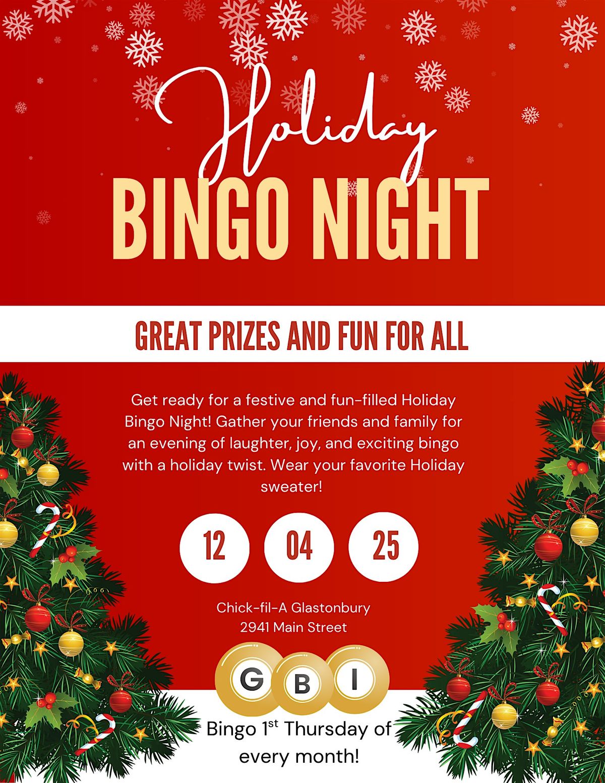 Family Bingo at Chick-fil-A Glastonbury