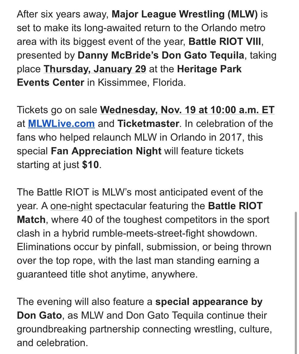 MLW Battle Riot at Events Center at Osceola Heritage Park
