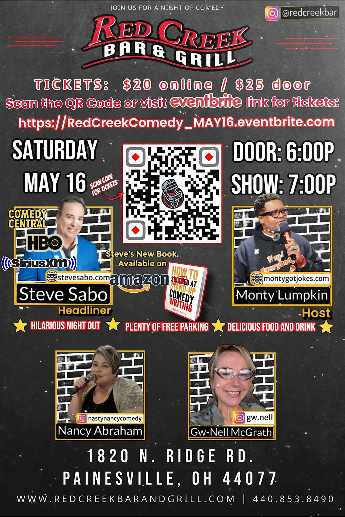 Steve Sabo Comedy Night at Red Creek Bar and Grill Headliner