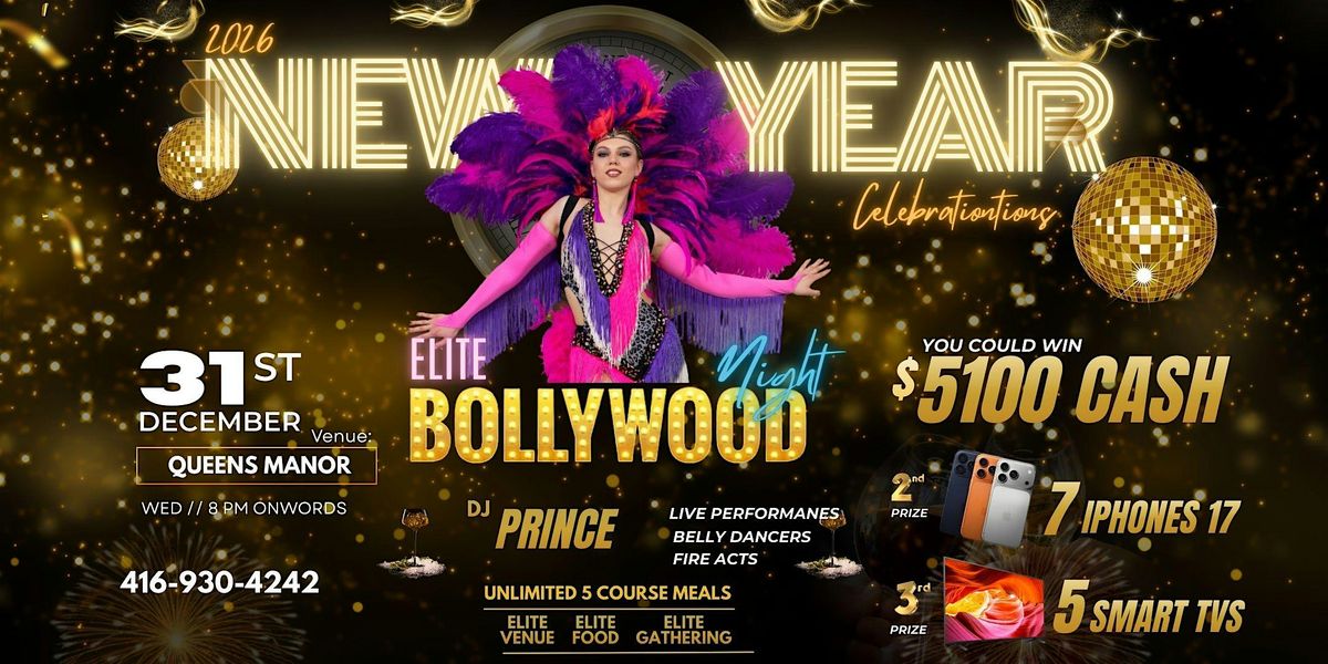 Elite Bollywood Night \u2013 New Year\u2019s Eve 2025 Bollywood Party in Brampton