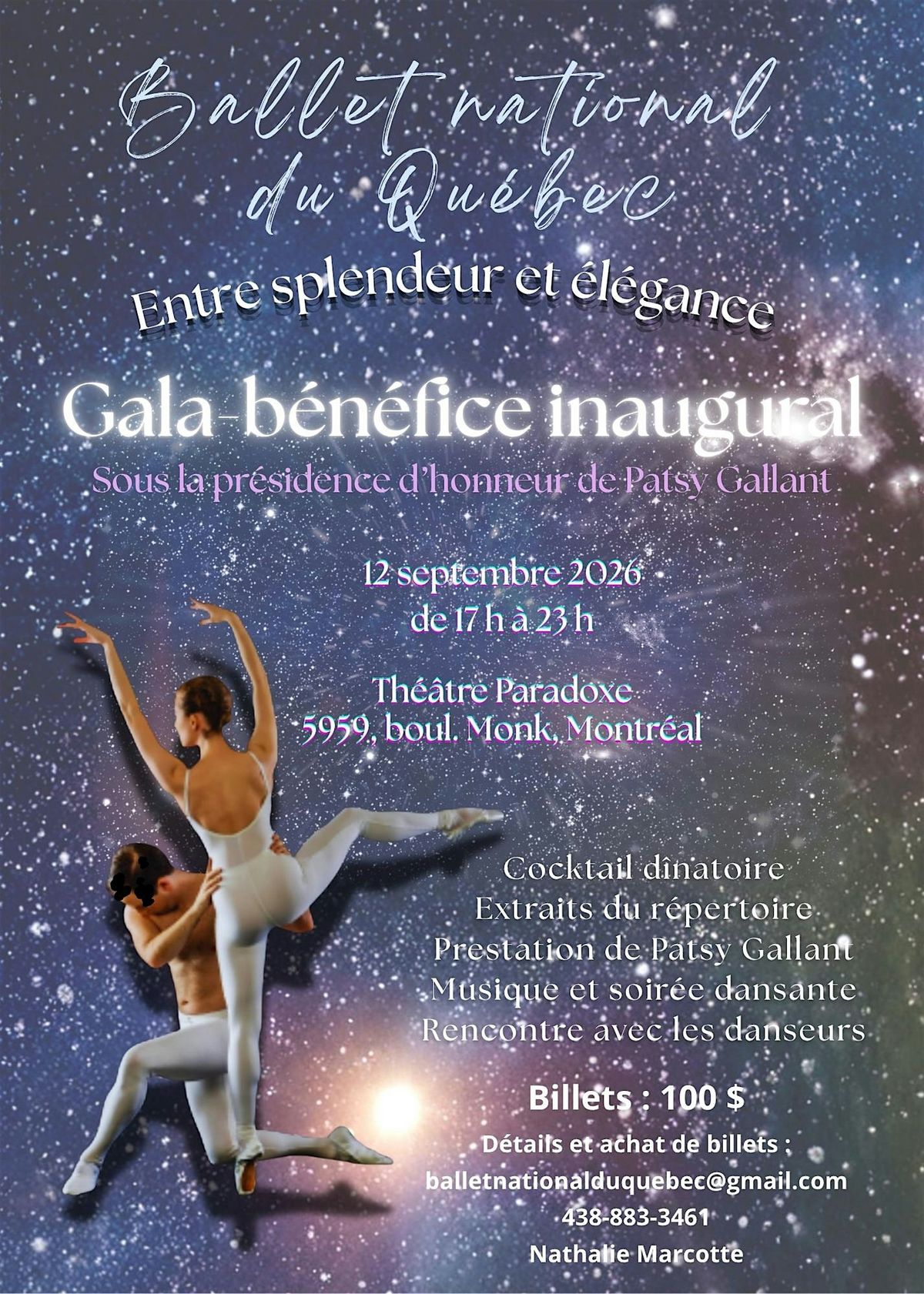 Gala-b\u00e9n\u00e9fice inaugural du Ballet national du Qu\u00e9bec
