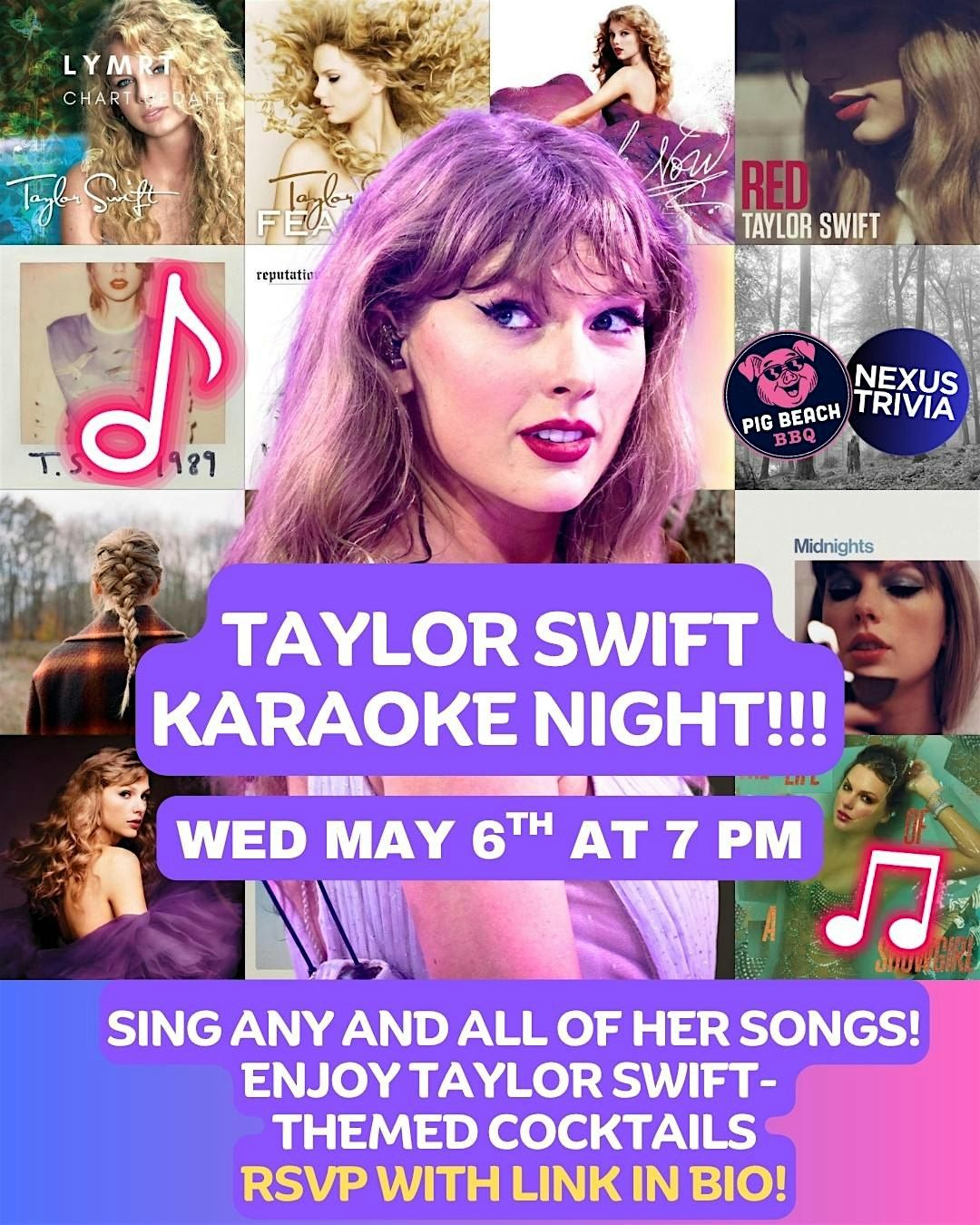 Taylor Swift Karaoke Night at Pig Beach!