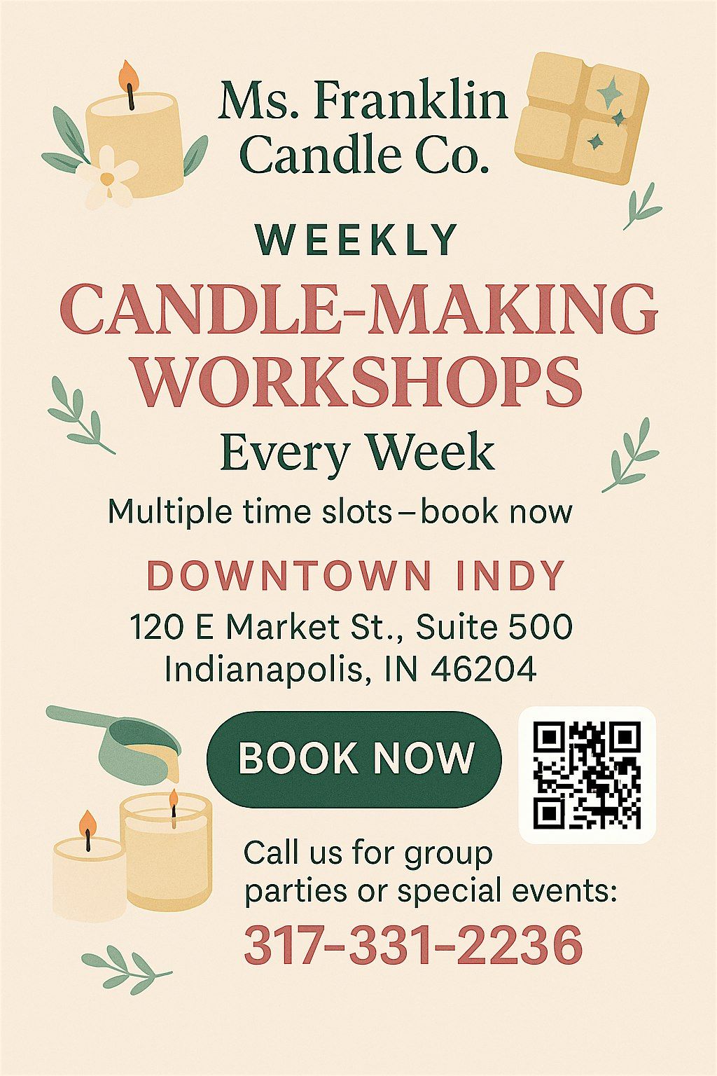 Candle Making Workshop (Weekly Bookings)