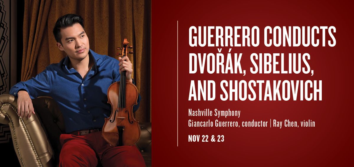 Guerrero Conducts Dvořák, Sibelius and Shostakovich 1 Symphony Pl