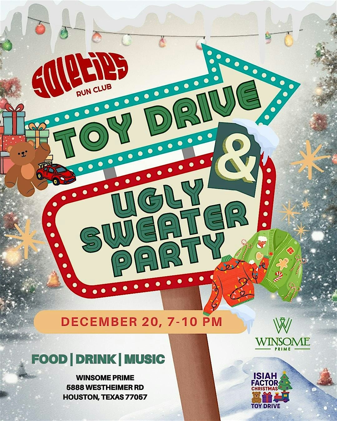 SoleTies x Isiah Carey's Ugly Sweater Christmas Party and Toy Drive