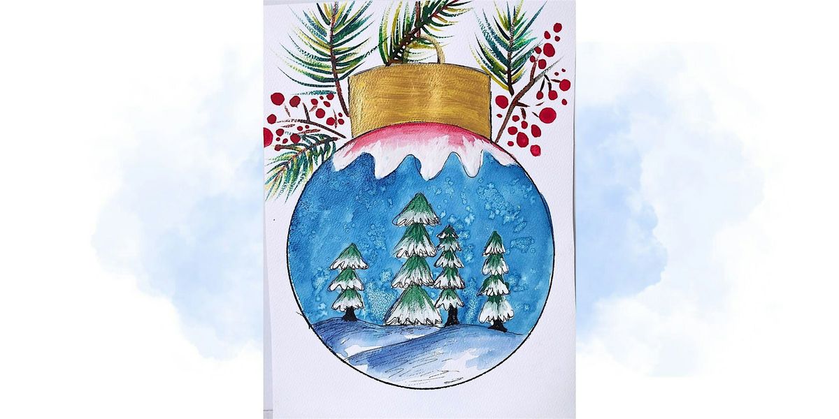 Snow Globe Ornament Watercolor  Painting Class
