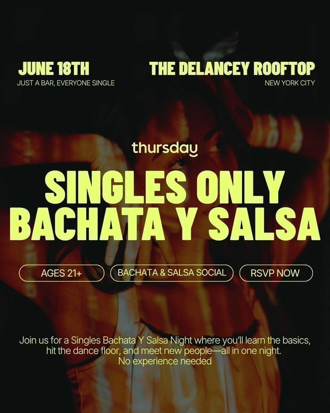 Thursday | The Delancey Rooftop BACHATA Y SALSA NIGHT | NYC