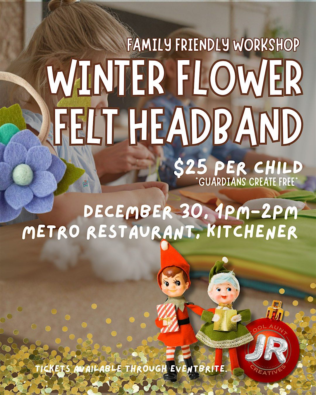 Little Elves in Training: Winter Flower Felt Headbands