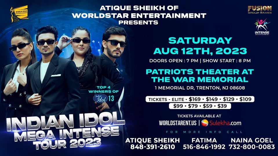 Indian Idol Mega Intense Tour 2023- NEW JERSEY