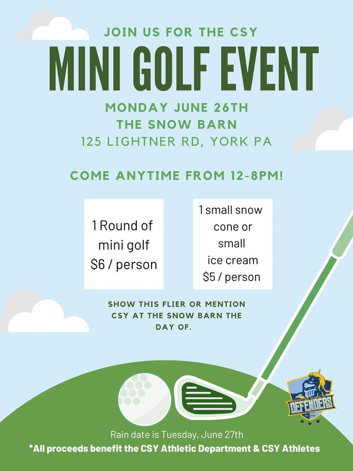 CSY Mini Golf Event
