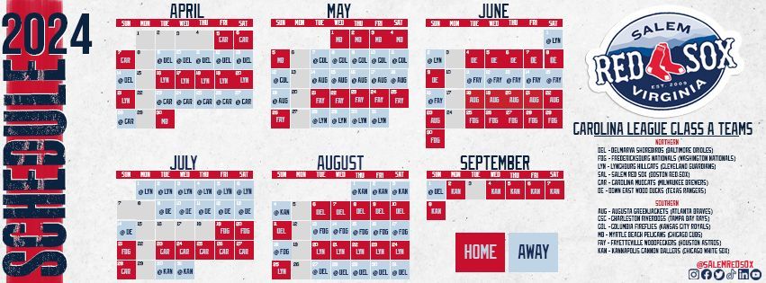 Salem Red Sox 2027 Schedule