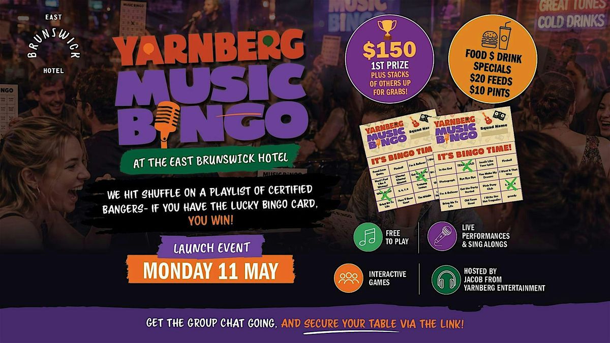 Free Music Bingo East Brunswick Hotel - Mon 11 May