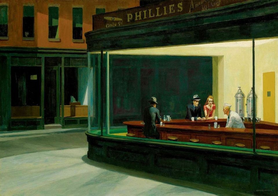 paint night nighthawks, edward hopper at TOSH The Old School House