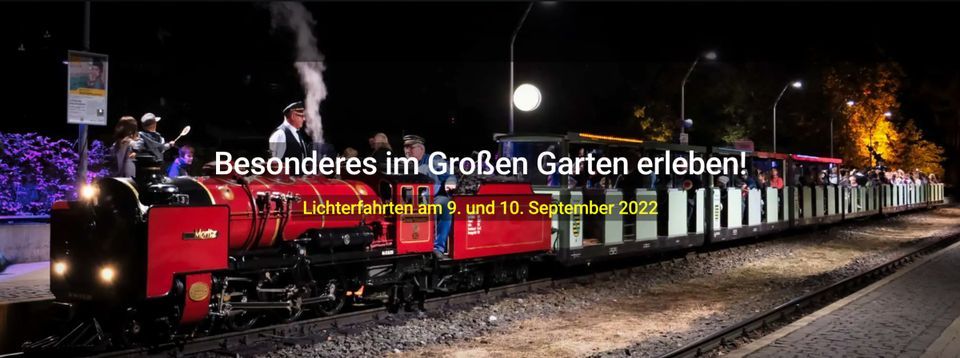 Lichterfahrten  2022 bei der Dresdner Parkeisenbahn