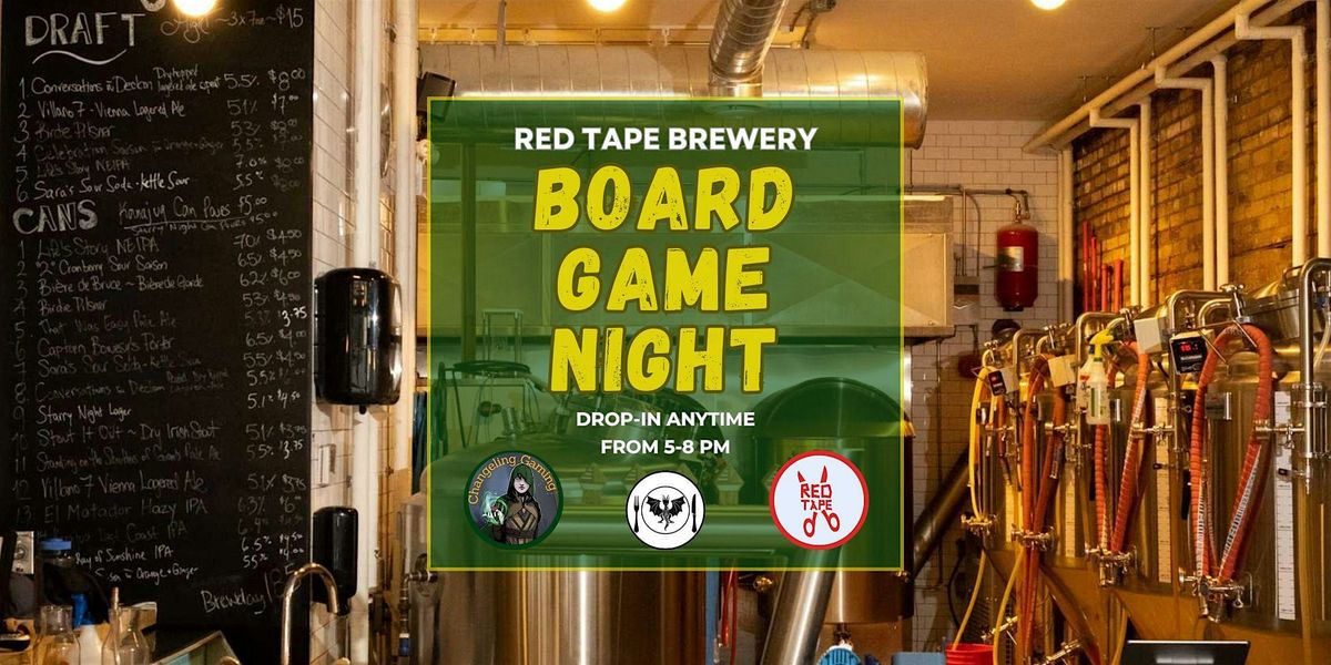 Board Game Night at Red Tape Brewery in East End Toronto