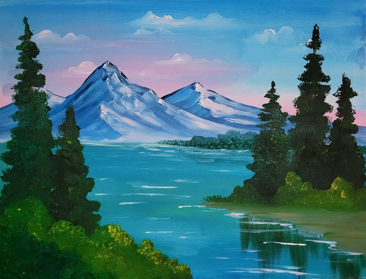 Bob Ross Happy Trees Paint Party at Steeplejack