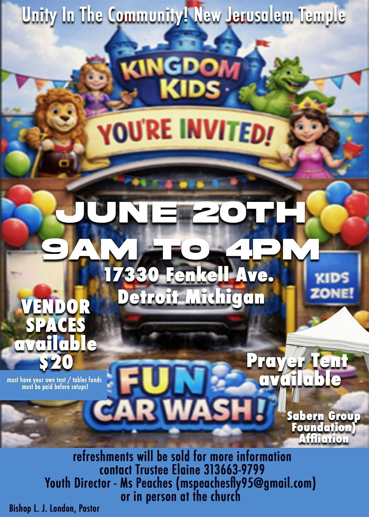 KINGDOM KIDS ANNUAL CAR WASH FUNDRAISER