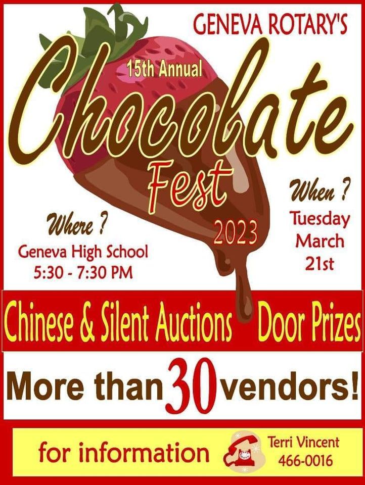 Geneva Rotarys 15th Annual Chocolate Fest Geneva High School (Ohio