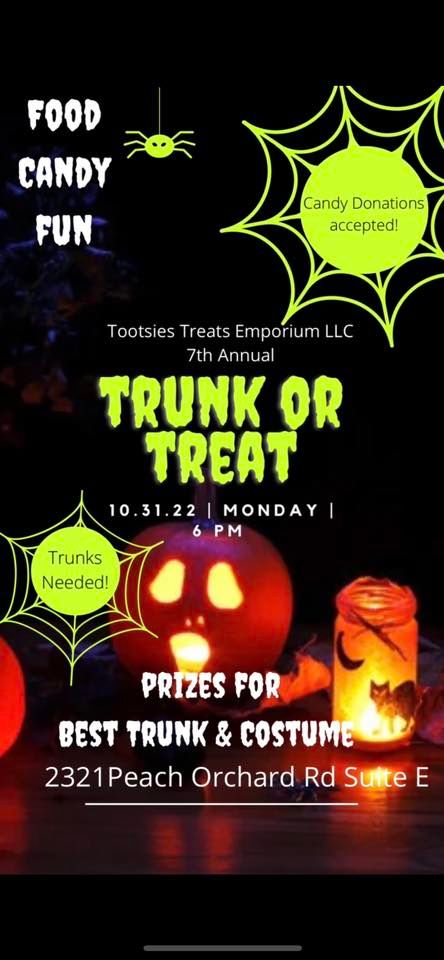 Tootsies Treats Emporium LLC 7th Annual Trunk or Treat | 2321 Peach ...